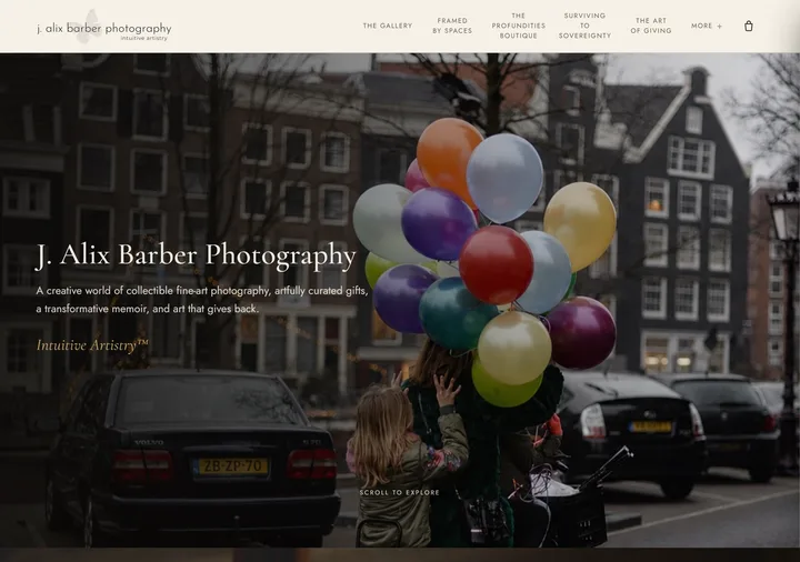 J. Alix Barber Photography website built with SimplePath